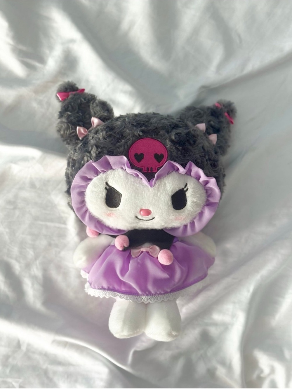 Sanrio Kuromi Girls Night Plush Doll Purple, Black, White, Pink Accents